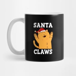 Santa Claws Cute Christmas Cat Pun Mug